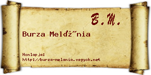 Burza Melánia névjegykártya